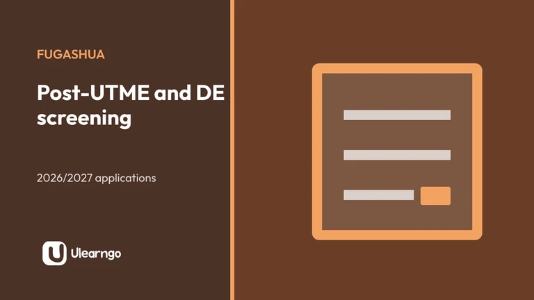 FUGASHUA Post-UTME/DE Screening Form 2026/2027