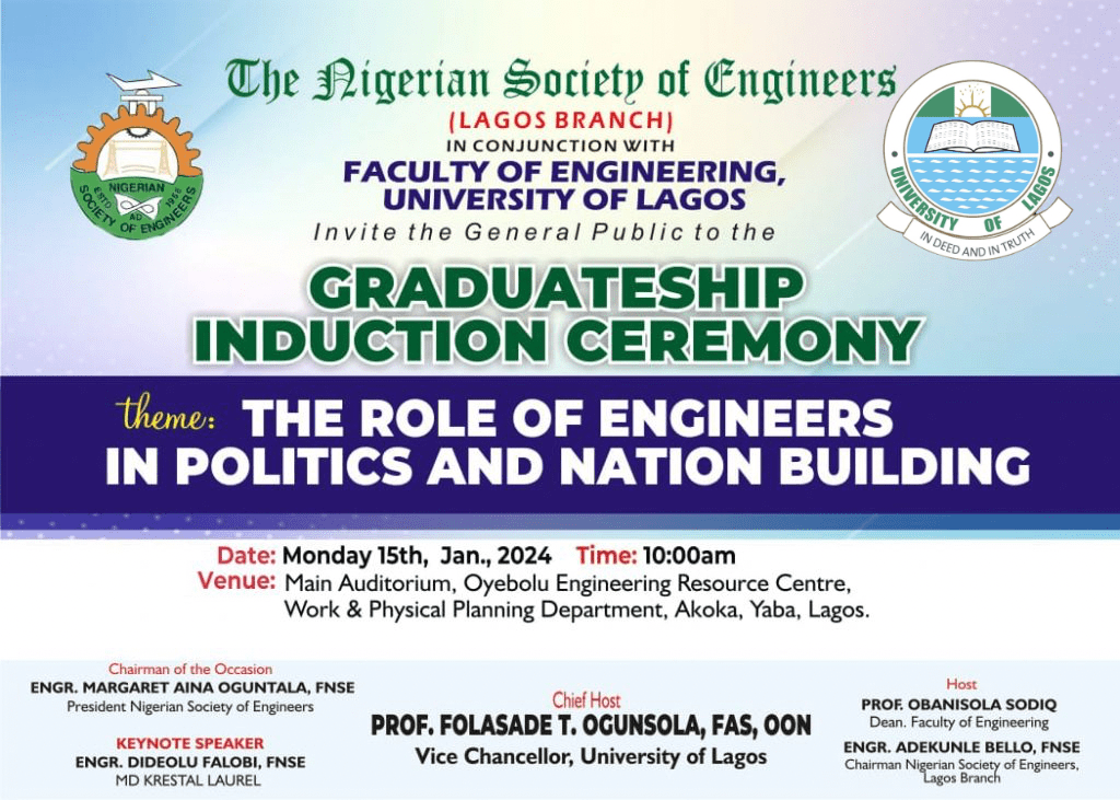 UNILAG Induction Ceremony for Engineering Graduands for 2021/2022 Set