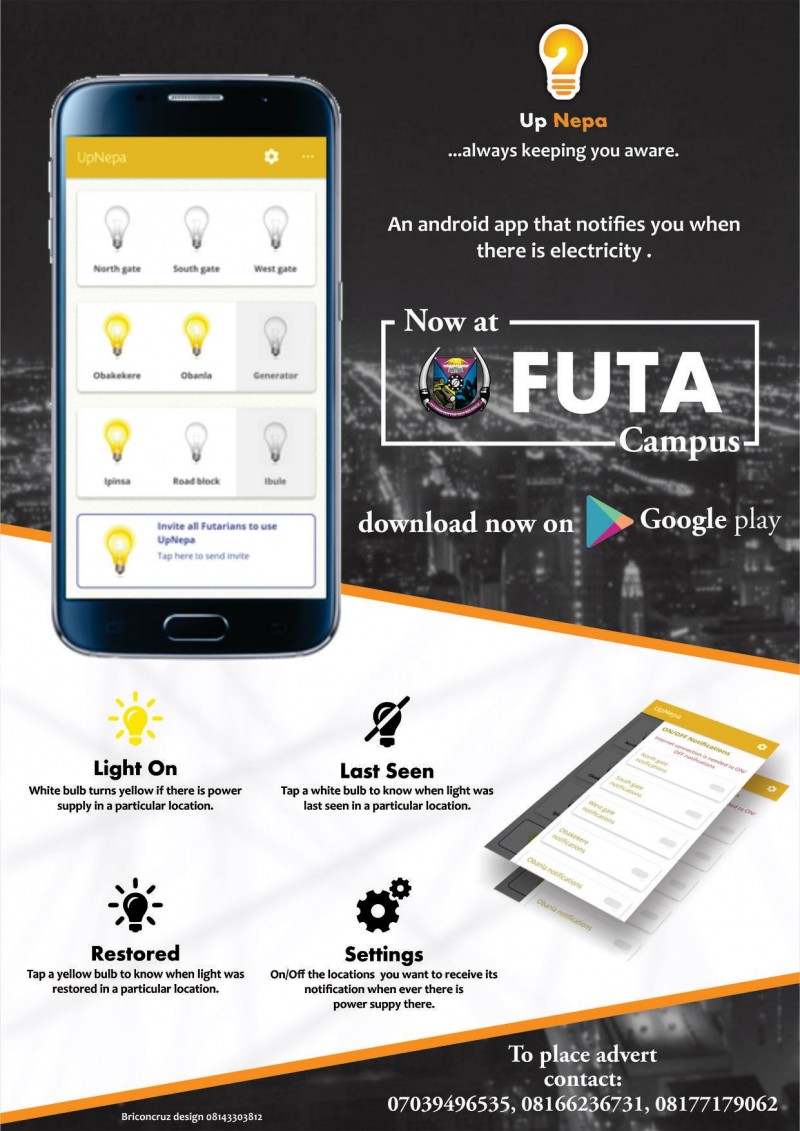 FUTA Students Develop Electricity Notification Software Application