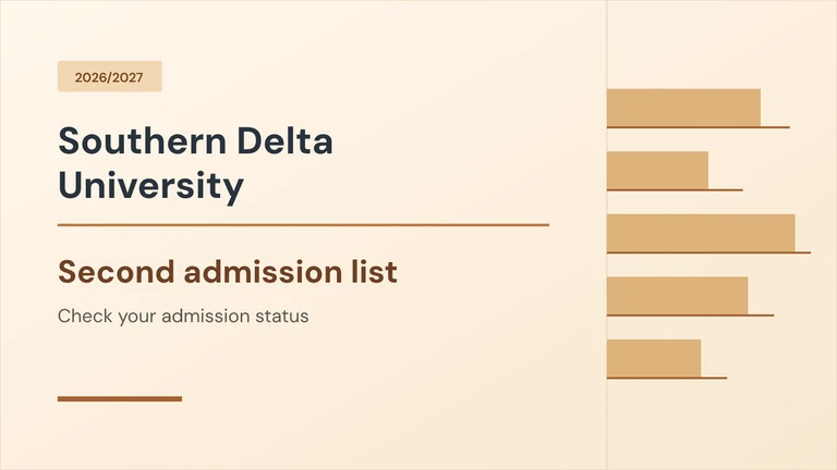 Southern Delta University Releases 2026/2027 Second Admission List