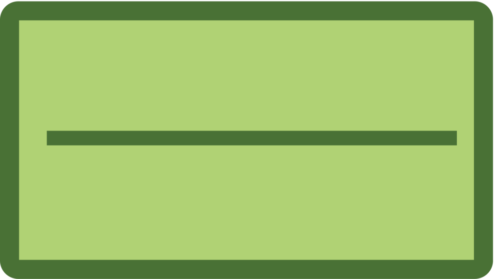 an icon showing an em dash, which is a straight line approximately the length of the letter m.