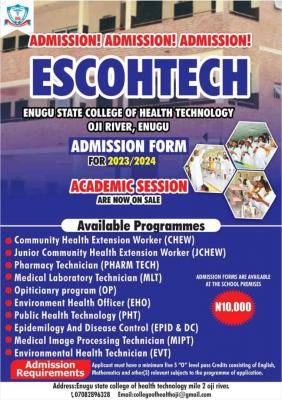 ESCOHTECH Admission Form for 2023/2024 Session