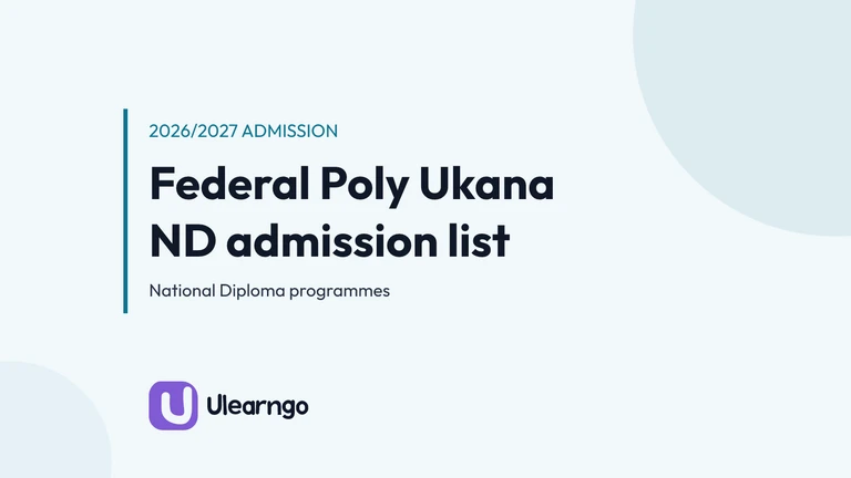 Federal Poly Ukana ND Admission List 2026/2027