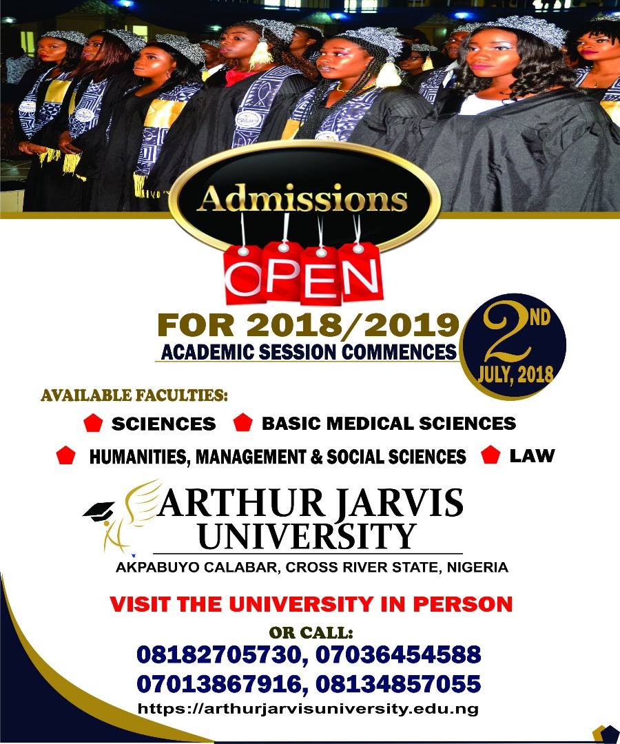 Arthur Jarvis University Post-UTME / DE Screening Form, 2022/2023