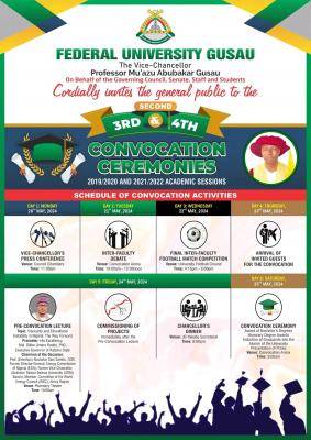 FUGusau 2nd-4th Combined Convocation Ceremony: Schedule of Event