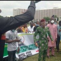 Students protesting school closure