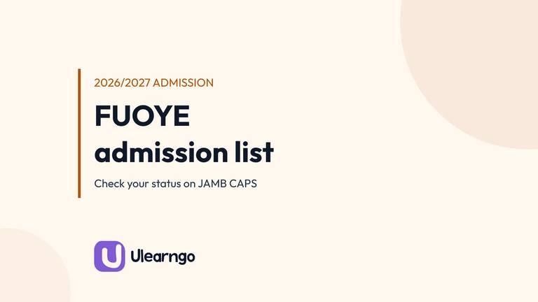 FUOYE Admission List 2026/2027 on JAMB CAPS