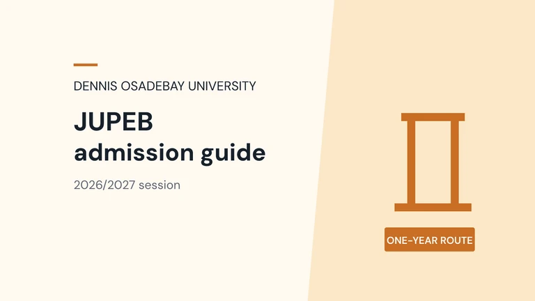 Dennis Osadebay University JUPEB Admission 2026/2027: How to Apply