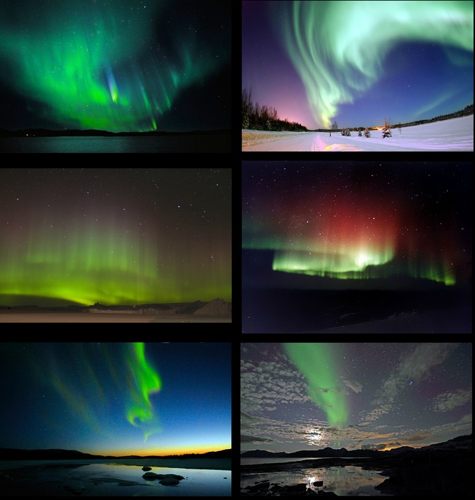 Aurora borealis: Some images of aurora borealis.