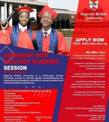 Nigerian British University (NBU) Post-UTME Screening Form for 2023/2024 Session 