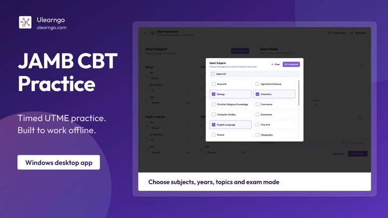 JAMB CBT Practice Software 2026: Offline UTME App