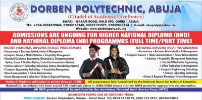 Dorben Polytechnic Admission Forms (ND and HND) On Sale for 2024/2025 Session