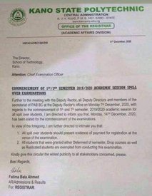 kano poly exam notice