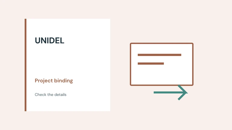 UNIDEL registration illustration with simple geometric shapes.