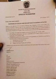coe waka biu resumption
