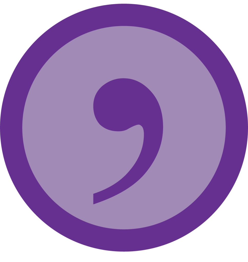 an icon showing a comma