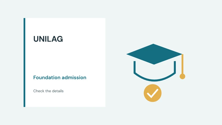UNILAG admission illustration with simple geometric shapes.