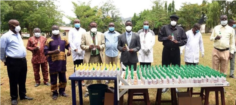 COVID-19: AAUA Produces and Donates Hand Sanitisers to Host Community, Government