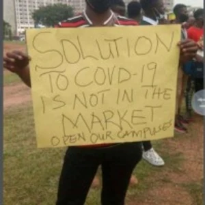 Students protesting school closure