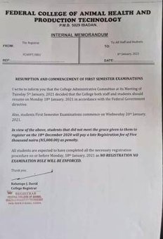 FCAHPTIB resumption notice