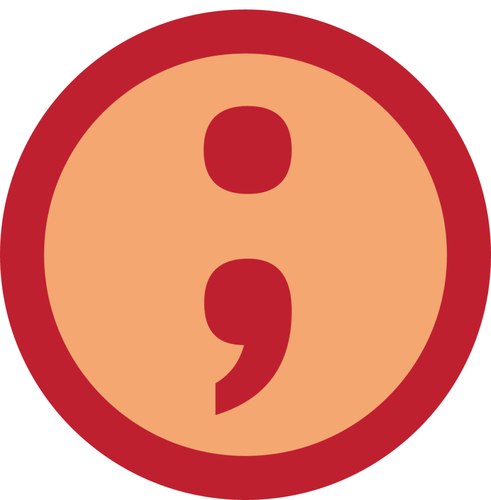 an icon showing a semicolon