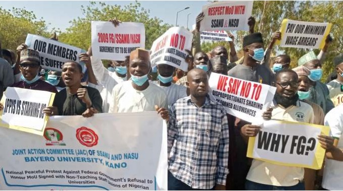 BUK’s Non-Academic Staff Unions Protest Over FG’s Non-Compliance with MoU