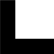 A black L shaped figure representing left tab.