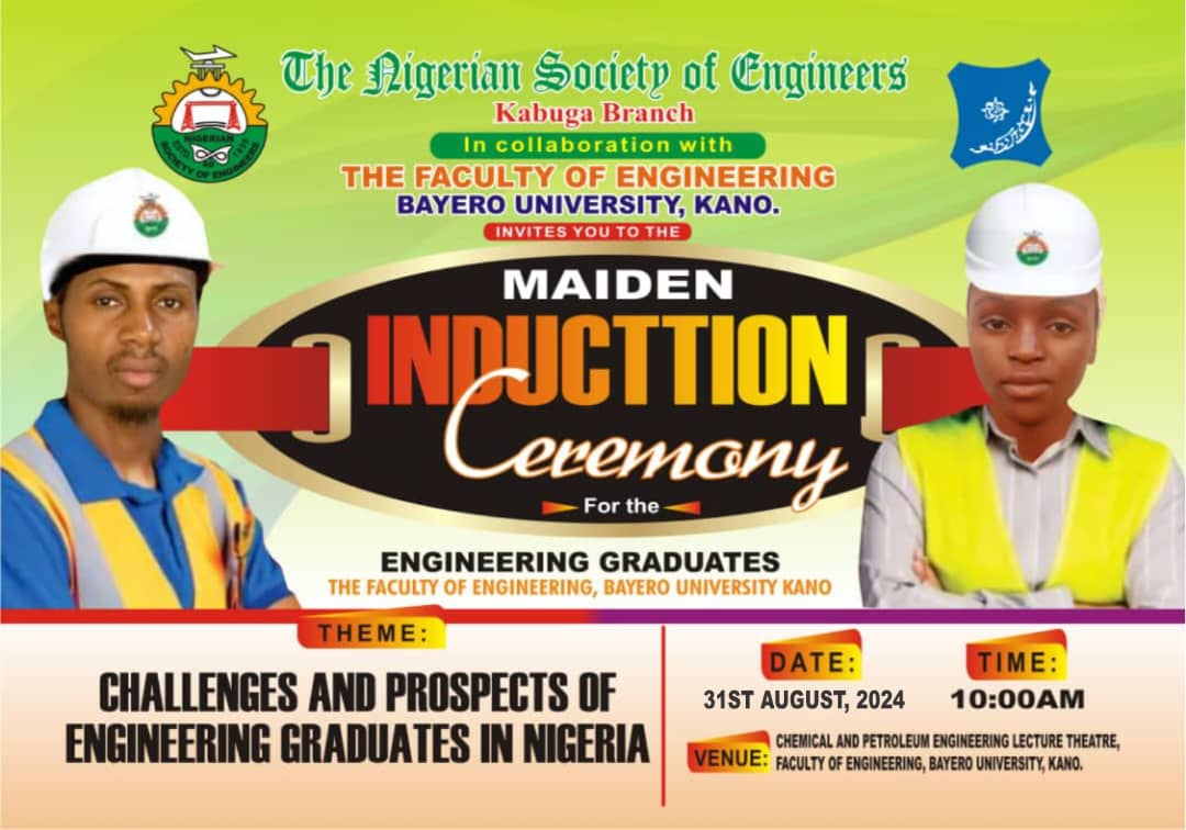 BUK Announces Maiden Induction Ceremony for Engineering Graduates, 2024