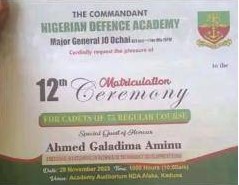 NDA 12th Matriculation Ceremony for 75th RC Cadets