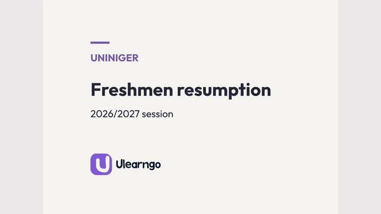 UNINIGER Freshmen Resume on 28 September 2026
