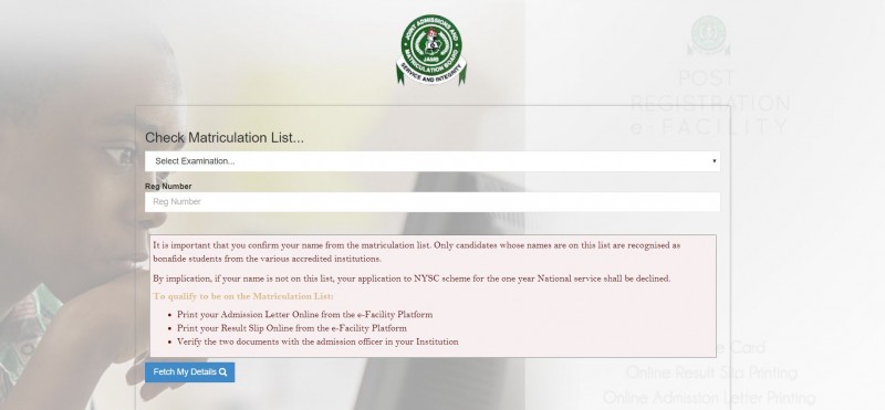 How to Check JAMB Matriculation List: NYSC Notice for Final Year Students