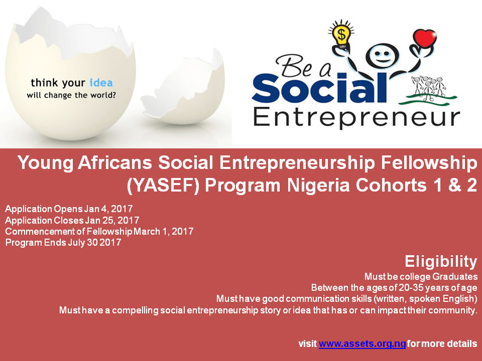 2017 Young Africans Social Entrepreneurship Fellowship (YASEF) Program Nigeria Cohorts 1 & 2