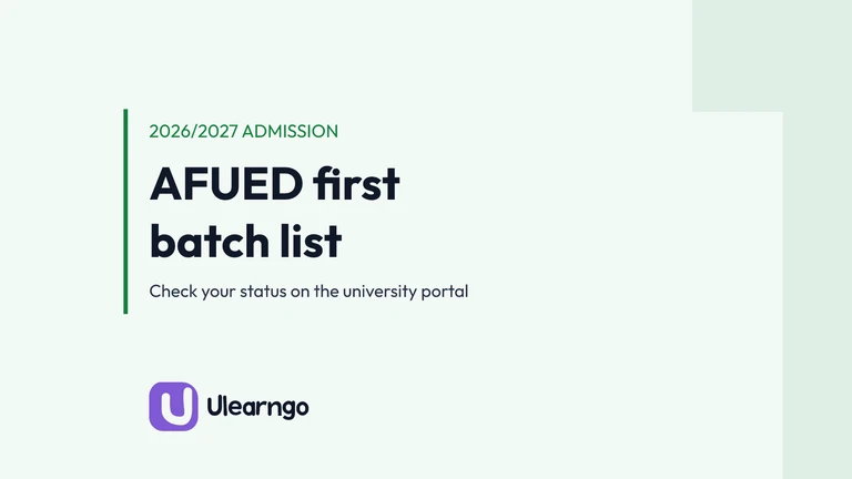 AFUED First Batch Admission List 2026/2027