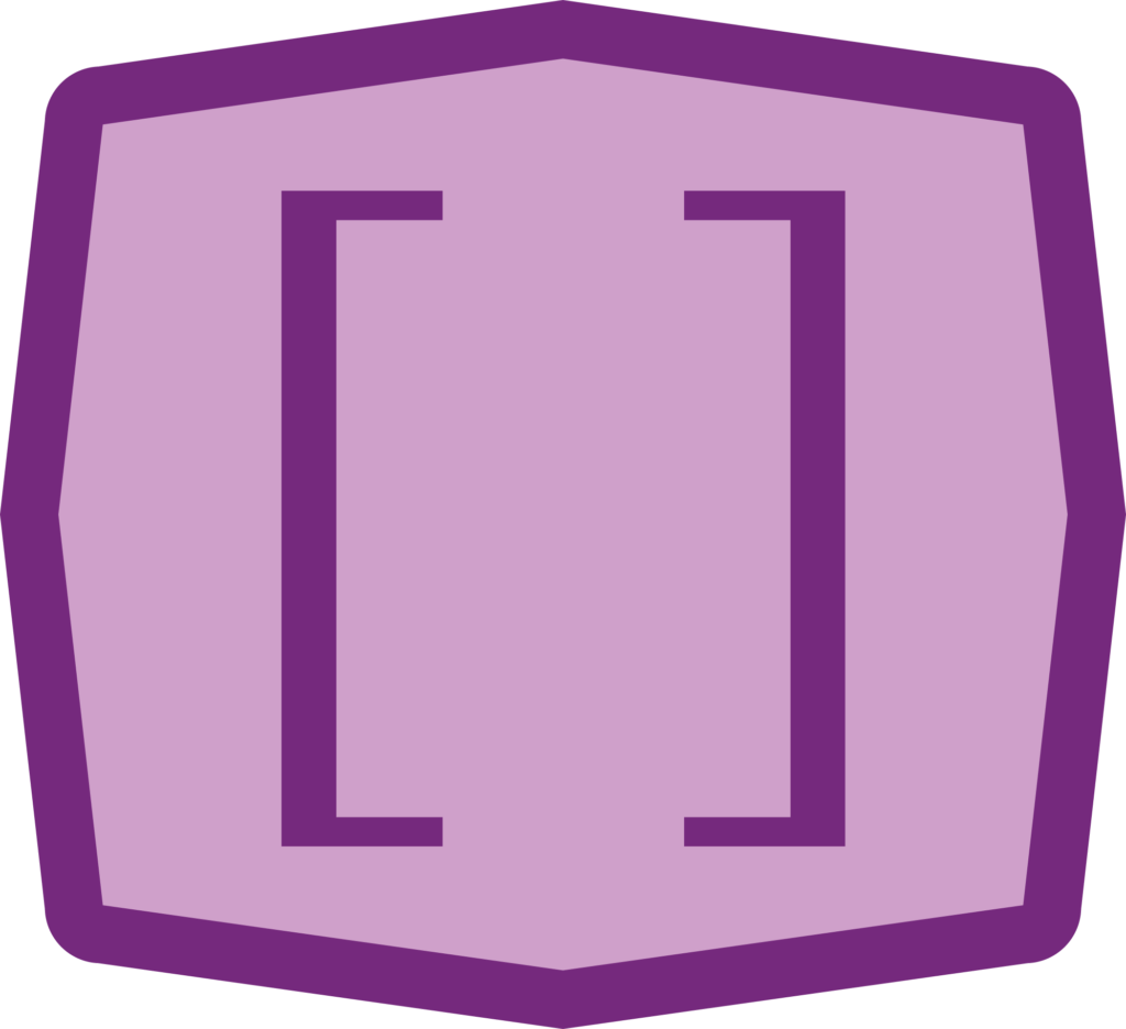 an icon showing opening and closing brackets