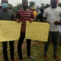 Students protesting school closure