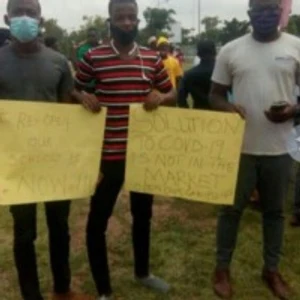 Students protesting school closure