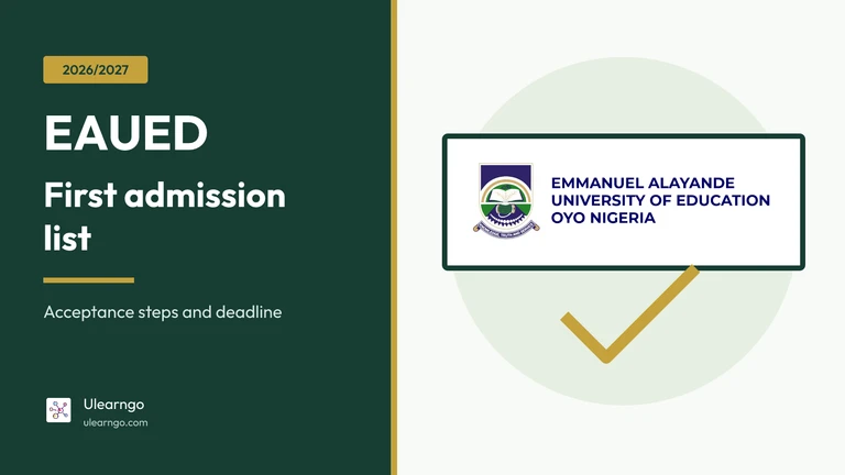 EAUED Admission List 2026/2027: First Batch and Acceptance Deadline