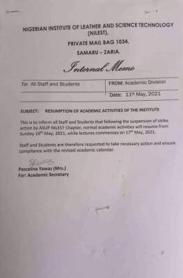NILEST Resumption Date Announced