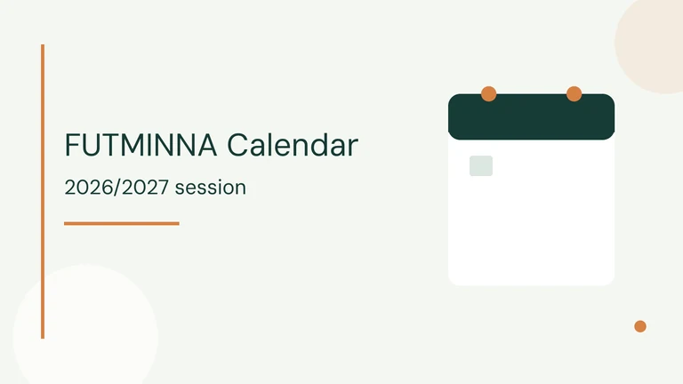 FUTMINNA Academic Calendar for 2026/2027